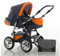 dein_babyladen Kombi-Kinderwagen Flash 2 in 1 inkl. Sportsitz und umfangreichem Zubehör in Orange