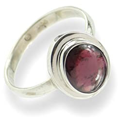 Budawi® Rhodolith Granat Ring 925er Silberring Fingerring Größe 60