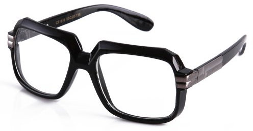 Newbee Fashion Clear Lens Unisex-Adult 80old Schule Rapper Hip-Hop-DJ-Brille Schwarz/Gunmetal
