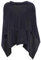 Cashmere Dreams Poncho-Schal aus Baumwolle - Hochwertiges Cape für Damen - Umhängetuch und Tunika - Strick-Pullover - Sweatshirt - Stola für Sommer und Winter Zwillingsherz,Einheitsgröße,Dunkelblau