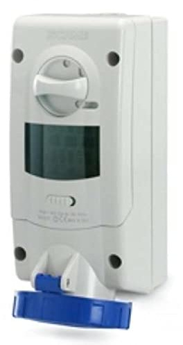 Scame Parre 563.1683 Presa Interbloccata da Parete 2P+T 16A 6H, IP67 con Fuse, Blu
