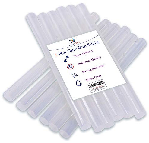Hot Glue Sticks 7mm x 100mm Hot Melt Glue Mini Melt Glue Gun Sticks Strong Adhesive for Gluegun DIY Arts Crafts Hobby Craft Fabric Wood Glass Card Plastic Metal Ceramics (5 Stick Pack)