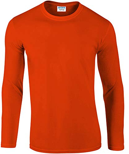 Gildan Men's Soft Style L/Sleeve T-Shirt, Orange, XX-Large