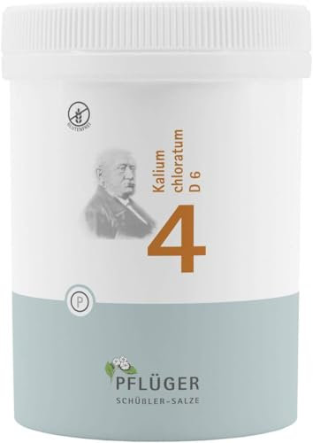PFLÜGER Schüßler Salze Nr. 4 Kalium chloratum D6 - 1000 Tabletten - Das Salz der Schleimhäute - glutenfrei