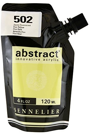 Sennelier Abstract Innovative Heavy Body Acrylic Paint, 120ml Pouch, Fluorescent Yellow