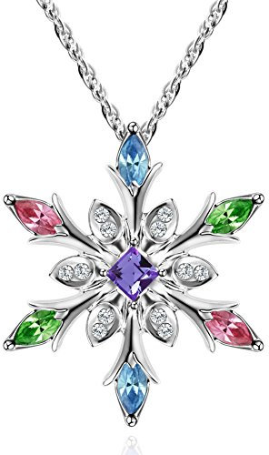 murtoo Mahrfarbig kette damen, schneeflocken kette, schneeflocken anhänger, kette mit schneeflocke, kette mädchen, geschenk für frauen