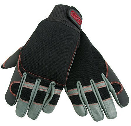 OREGON 295395 Large 4 Way Stretch Leather Chainsaw Protective Glove by OREGON
