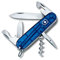 Victorinox Spartan Swiss Army Knife, Camping Pocket Knives, Medium, Multi Tool, 12 Functions, Blade, Bottle Opener, Blue Transparent