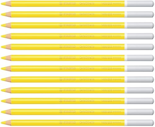 STABILO CarbOthello - Chalk-Pastel Pencil | Pack of 12 - Neutral Yellow