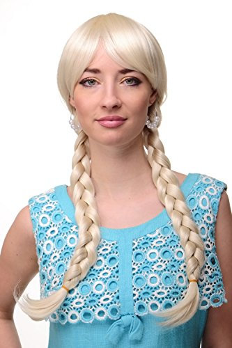 WIG ME UP - 3446-613 Perücke Damenperücke Platinblond Blond Cosplay geflochtene Zöpfe Schulmädchen School Girl Japan Gothic Lolita