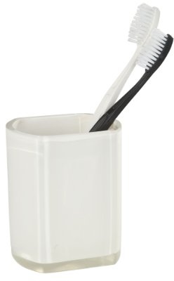 Wenko 20007100 Zahnputzbecher Lido weiß - Polyresin, 8.4 x 10 x 7 cm