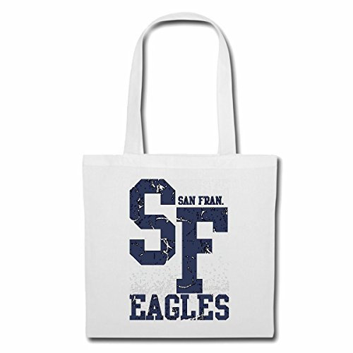 Reifen-Markt Tasche Umhängetasche SAN FRANCISCO EAGLES AMERIKA USA VEREINIGTE STAATEN SPORTMANNSCHAFT BASEBALL BASKETBALL Einkaufstasche Schulbeutel Turnbeutel in Weiß