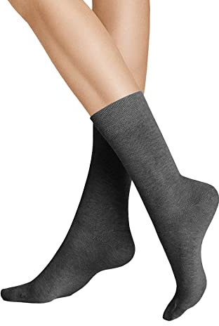 Hudson Damen Socken Relax Cotton druckfreier Bund Grau-mel. 0550 35-38