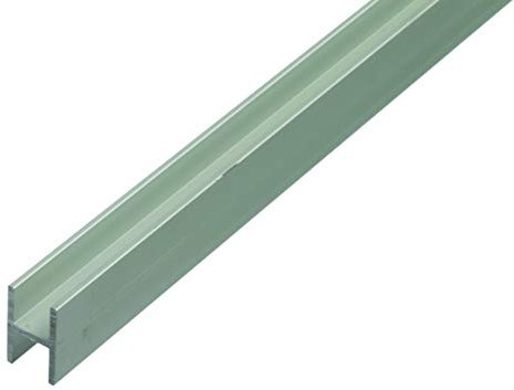 Alberts 485634 Perfil en H, Especial para placas aglomeradas de 19 mm de grosor, Aluminio, anodizado plateado, 1000 x 22 x 30 mm