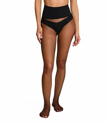 commando Very Fine Fishnet Tights | Ultra-Fine Fishnet Hosiery | Patented Smoothing Raw-Cut Waistband | Ultra-Soft Fabric | Black, Small