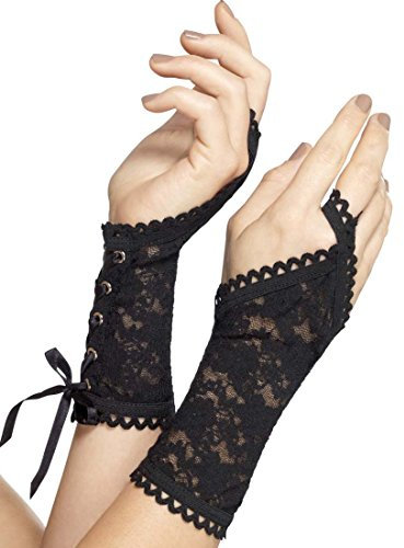 NET TOYS Armstulpen Spitze Handstulpen Gothic schwarz Barock Spitzenstulpen Burlesque Handschuhe Stulpen Tänzerin Damenhandschuhe Halloween Kostüm Accessoire Damen