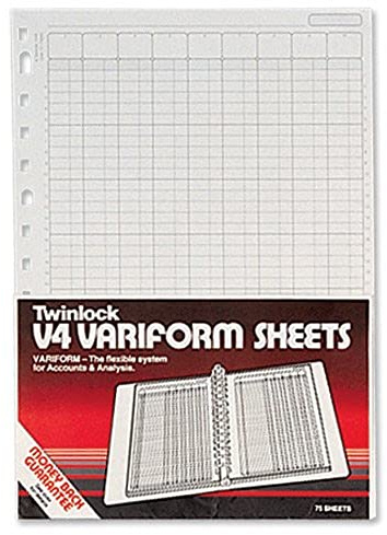 Rexel Twinlock Variform V4 Cash Refill Sheets 5 Columns (75 sheets)