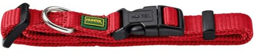 HUNTER VARIO BASIC Hundehalsung, Hundehalsband, robust, geschmeidig, Klickverschluss, S/1,0, rot