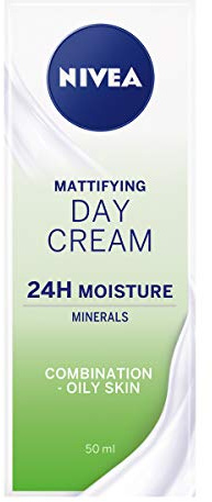 NIVEA Oil Free Moisturising Day Cream (50 ml), Combination and Oily Skin Moisturiser, Mineral Infused Day Cream, Skin Care Essentials