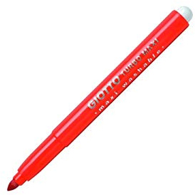 Giotto 456011 Pennarelli Turbo, Maxi Punta Larga, 1-3 mm, Confezione 12, Rosso