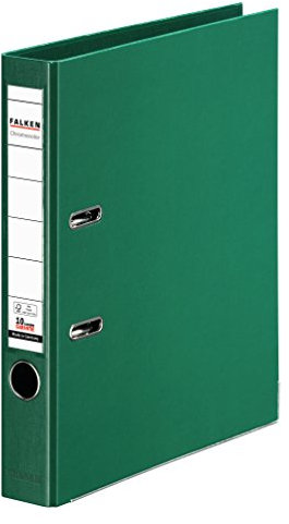 Original Falken Chromocolor Premium-Ordner. Made in Germany. Kunststoffbezug außen und innen 5 cm breit DIN A4 grün Ringordner Aktenordner Briefordner Büroordner Plastikordner Schlitzordner