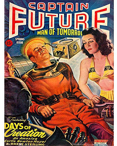 Wee Blue Coo Comics Captain Future Days Creation Science Fiction Art Print Poster Wall Decor Kunstdruck Poster Wand-Dekor-12X16 Zoll