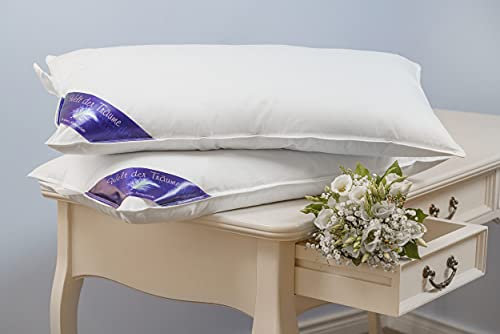 Welt-der-Träume Kissen 40X80 Kopfkissen DAUNEN Federn 100% Natur Pur Dekokissen Füllung 750 Gr.