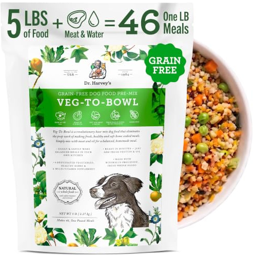 Dr. Harvey’s Veg-to-Bowl Pre-Mix Dog Food, Grain Free for a Whole Food Diet (5 pounds)