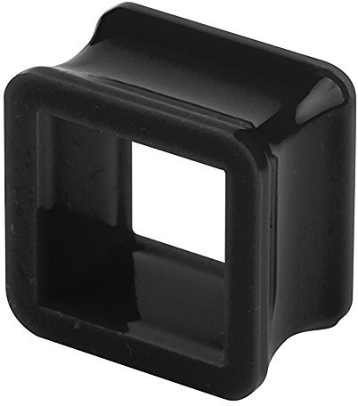 Piercingfaktor Flesh Tunnel Kunststoff Double Flared Quadrat Eckig Viereckig Ohr Plug Ear Piercing Farbig Schwarz 4mm