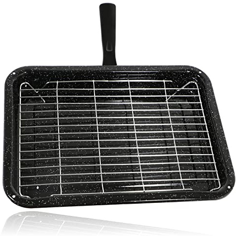 Spares2go Small Grill Pan, Rack & Detachable Handle for Rangemaster Oven Cookers