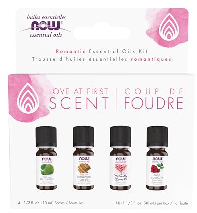 NOW Essential Oils, Love at First Scent Romantic Aromatherapy Kit, 4x 10mL