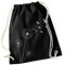 Autiga Turnbeutel Pusteblume Vögel Birds Hipster Beutel Tasche Jutebeutel Dandelion Gymsac Stringbag Drawstring schwarz