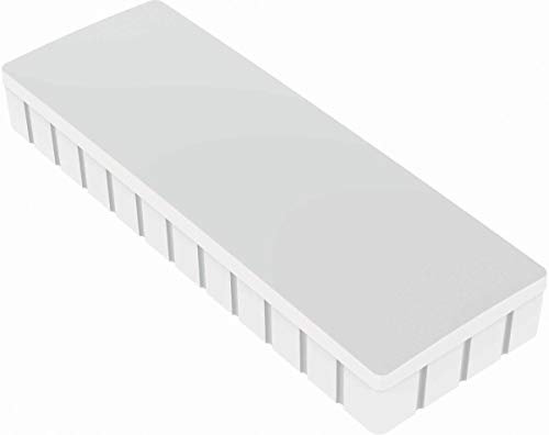 MAUL Magnete MAULsolid 54x19mm (10 Stück) | Mini Magnete aus Kunststoff mit 1kg Haftkraft | Starke Magnete für Whiteboard und Magnettafel | ideal für Büro, Homeoffice und Werkstatt | Weiß