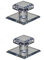 Mirart Mirart Lot de 2 boutons de porte adhésifs en acrylique effet miroir 4,5 cm carrés