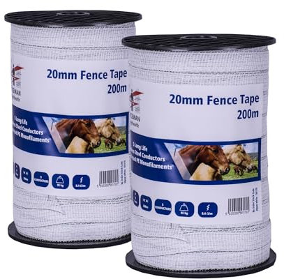 Fenceman Electric Fence White Tape 20mm x 200m Twin Pack