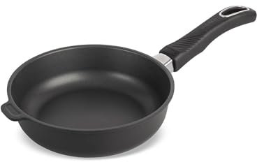 Original Gundel GUSS-BRATPFANNE INDUKTION hoch, Ø 20 cm, Höhe 6,5 cm, BIOTAN-Oberfläche, PFOA-frei, Akku-Therm Boden - fester Stiel