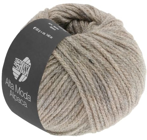 LANA GROSSA Alta Moda Alpaca | Kettengarn aus Alpaka (Baby) | Handstrickgarn aus 90% Alpaka (Baby), 5% Schurwolle (Merino) & 5% Polyamid | 50g Wolle zum Stricken & Häkeln | 140m Garn 15
