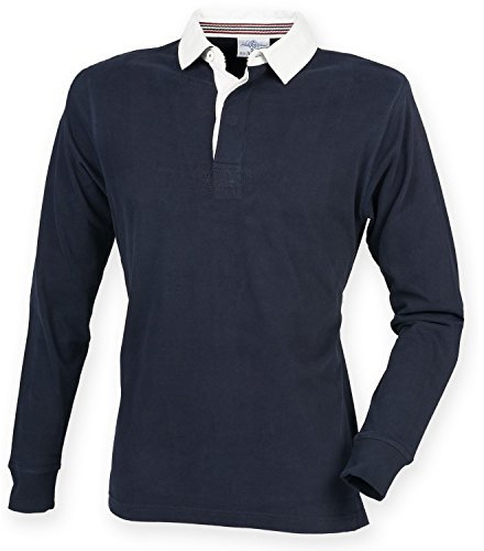 Front Row Mens Premium Long Sleeve Rugby Shirt/Top (2XL) (Navy)