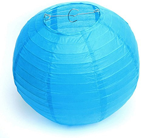10 Stücke Papierlaterne Laterne Deko Feier Lampions Papierlampen 10(25cm) (hellblau)