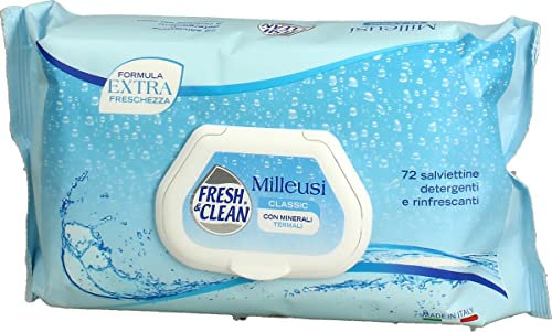 Fresh & Clean - Salviettine Milleusi Igienizzanti Classic, Detergenti e Rinfrescanti, con Minerali Termali, 72 pezzi