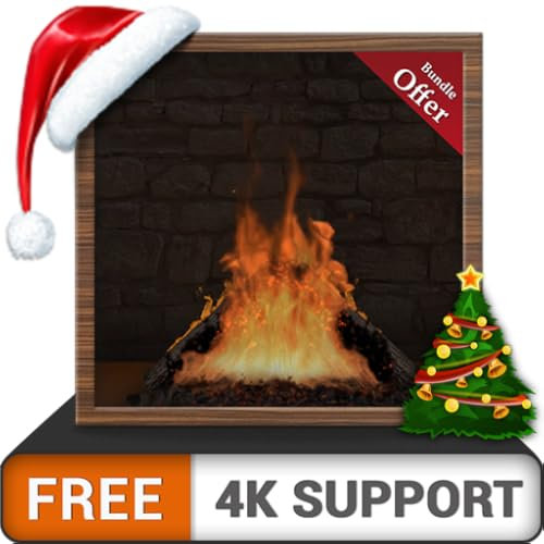 chimenea de leña virtual gratis HD: disfrute de las frías vacaciones de Navidad en invierno en su TV HDR 4K, TV 8K y dispositivos de fuego como fondo de pantalla, decoración para las vacaciones de Nav