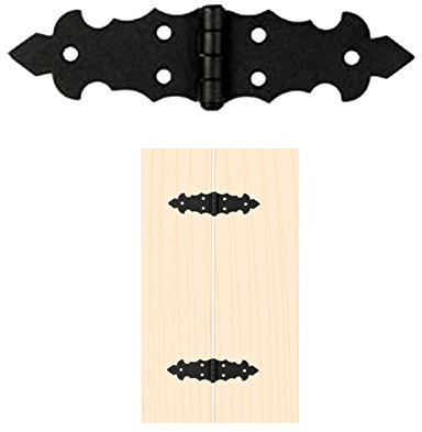 Decorative Rustic Braided Chest Trunk Furniture Door Hinge 150 x 35 x 2mm Black