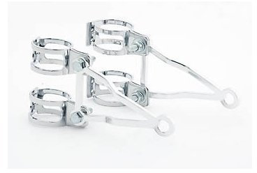 SHIN YO Aluminium Scheinwerferhalter mit verchromten Schellen, 2 Halter + 4 Schellen, 55-58mm