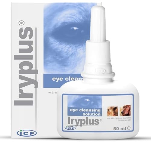 Iryplus Eye Solution for Dogs and Cats | Gentle Cleansing & Soothing Formula | Removes Secretions, Scabs & Mucus Around Eye | Chamomile | 50ml