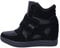 Womens Hi Top Wedge Trainers, Ladies Platform Sneakers, Lightweight Chunky High Ankle Heel Sports Ankle Boots, Comfortable Gym Fitness Fashionable Shoes Pumps UK… Black Faux Suede