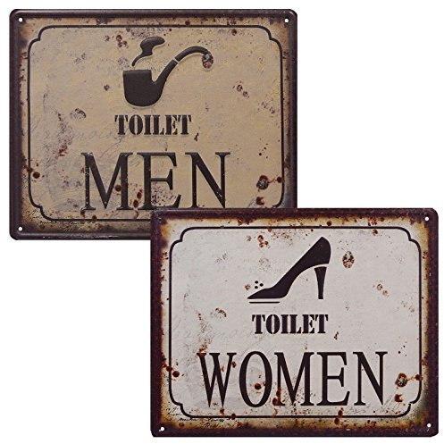 Luxus Pur UG 2 WC Schilder Toilet Women & Toilet Men Retro Blechschilder 3D Toiletten Schild