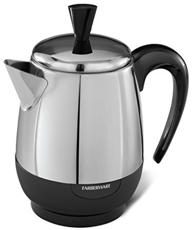 BLACK+DECKER Farberware 2-4-Cup Electric Percolator coffee maker, Stainless Steel, Automatic Warm Function, FCP240