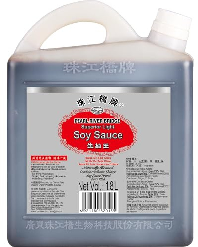 Pearl River Bridge Superior Sojasauce - 1,8 Ltr Flasche | Chinesische Sojasauce für Marinaden, Dippen und kalte Gerichte - hochwertiger Klassiker
