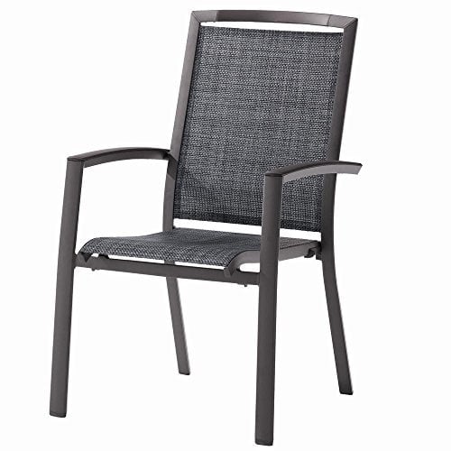Sieger 311/G-SG Stapelsessel Trento, Gestell anthrazit, Textilux silber-grau