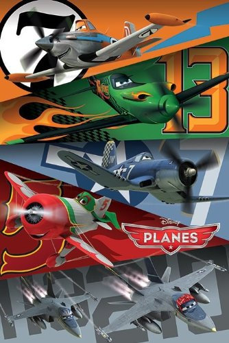 Disney Planes - Farben und Zahlen Maxi-Poster, Mehrfarbig